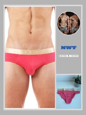 Parke & Ronen - Solid Low Rise Brief - Flamingo Pink (M)